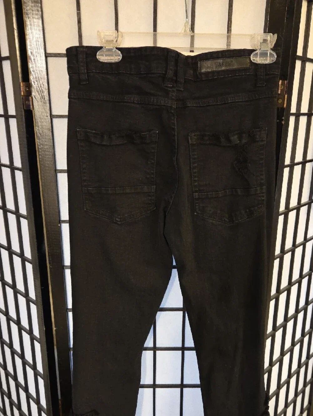Black Distressed Stack Jeans